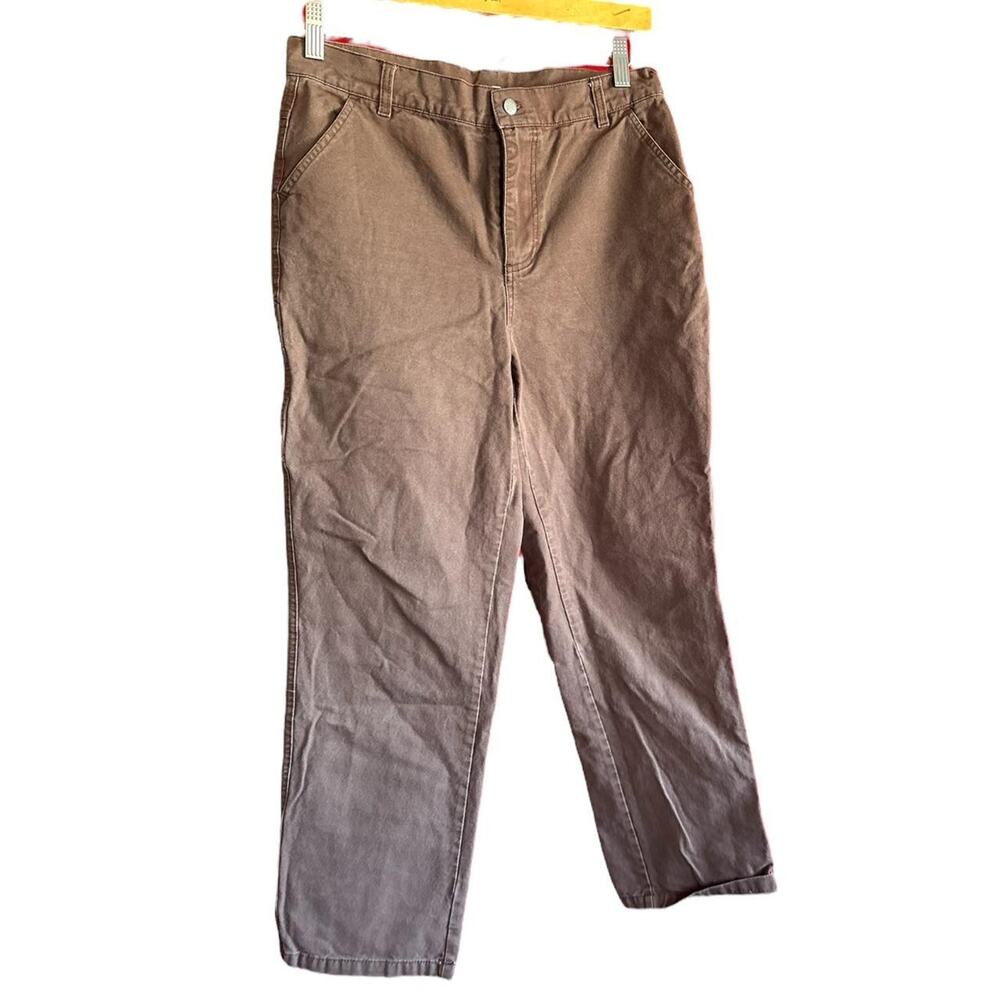 Womens Pants Size Large Brown Retro y2k Work Professional Office Twee Classic